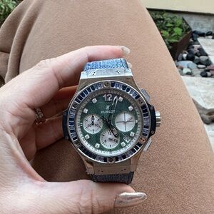 Hublot Big Bang “Jeans” 41mm diamond dial and blue sapphire Bezel